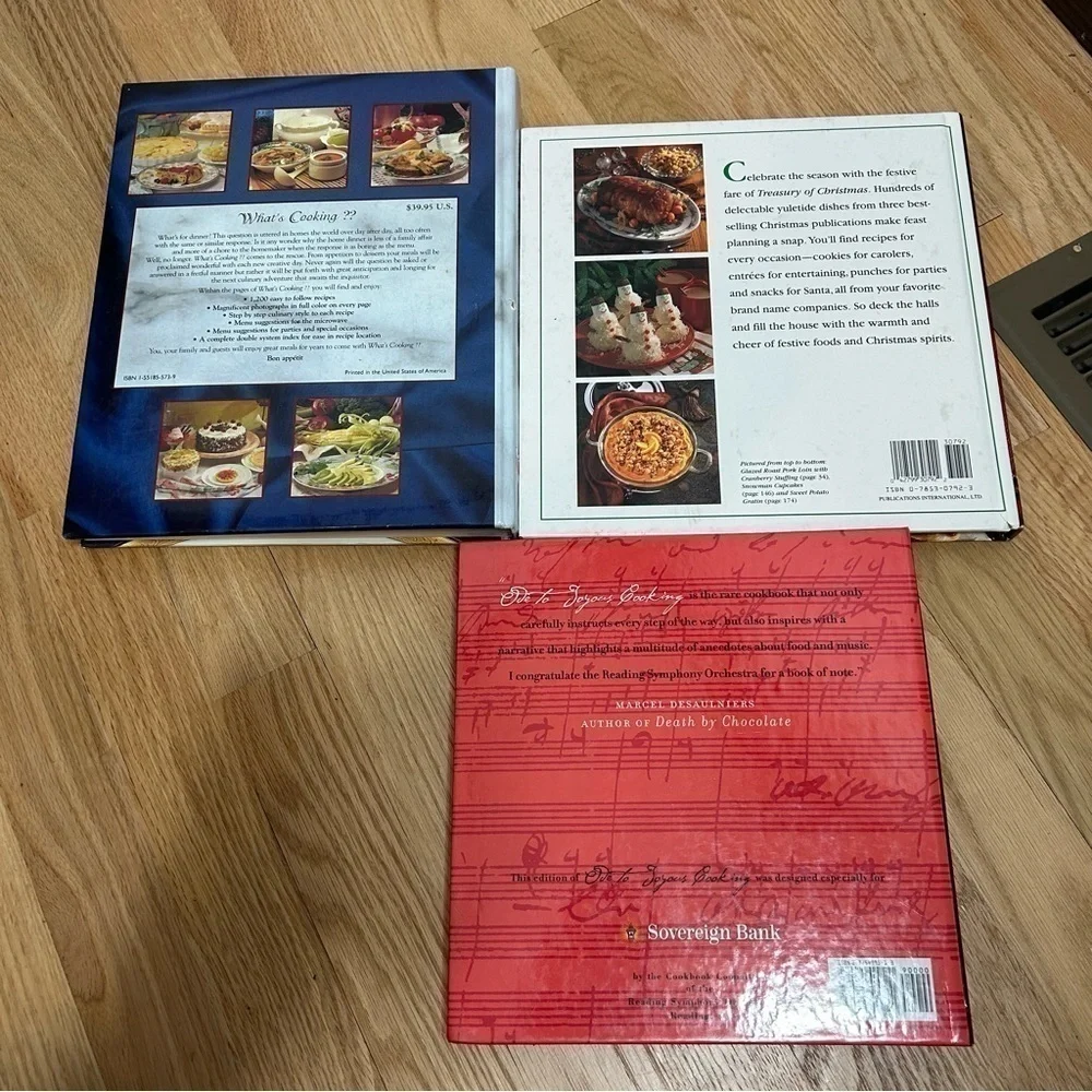 Vintage Cook Book Bundle What’s Cooking Treasury of Christmas Joyous Cooking